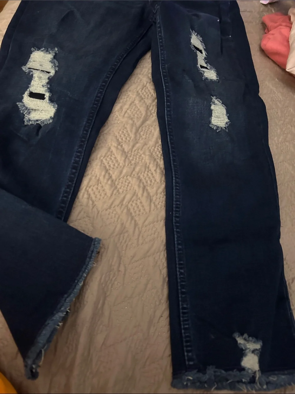 Justice Dark Blue Distressed Girls' Jeans Size 12